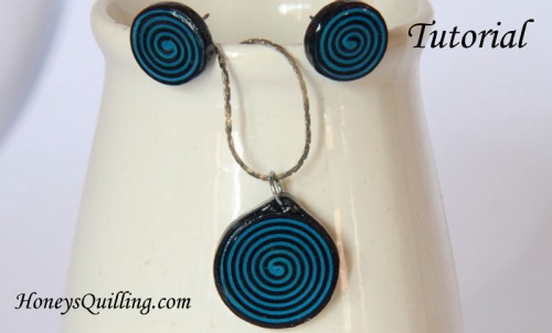 Make a Spiral Circle Paper Quilled Jewelry Set - Free Tutorial from Honey's Quilling