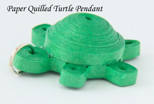 Free Tutorial for 3D Miniature Paper Quilled Turtle Pendant - Honey's Quilling